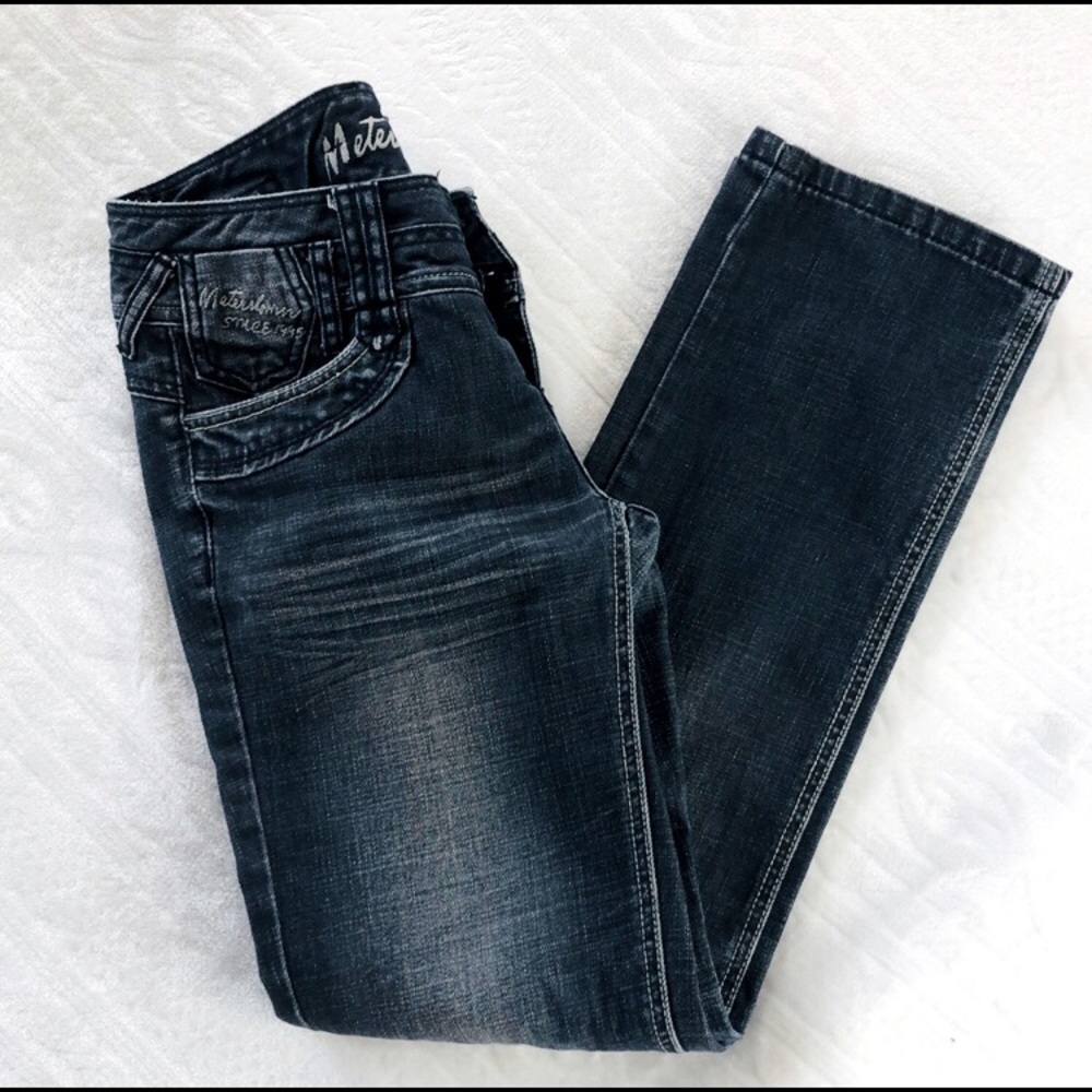Meterbonwe Straight Leg Jeans Dark Wash Size 28